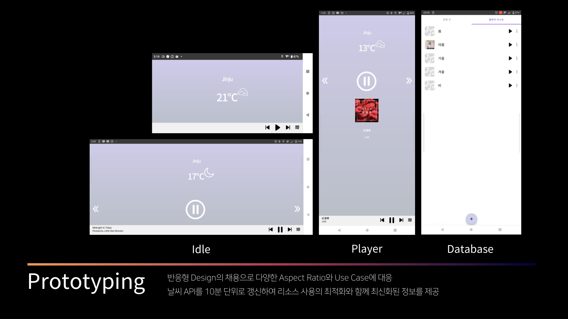 Listening With 프로토타입 화면